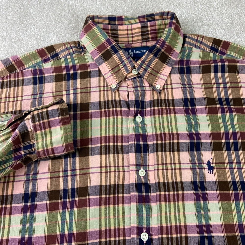Vintage Polo Ralph Lauren Blake  Button Down Men XL Plaid Long Sleeve Shirt